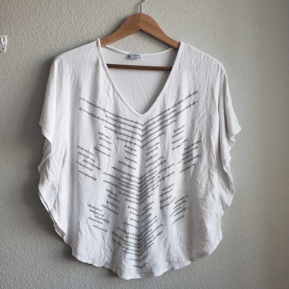 Charming Charlie White Beaded Top
